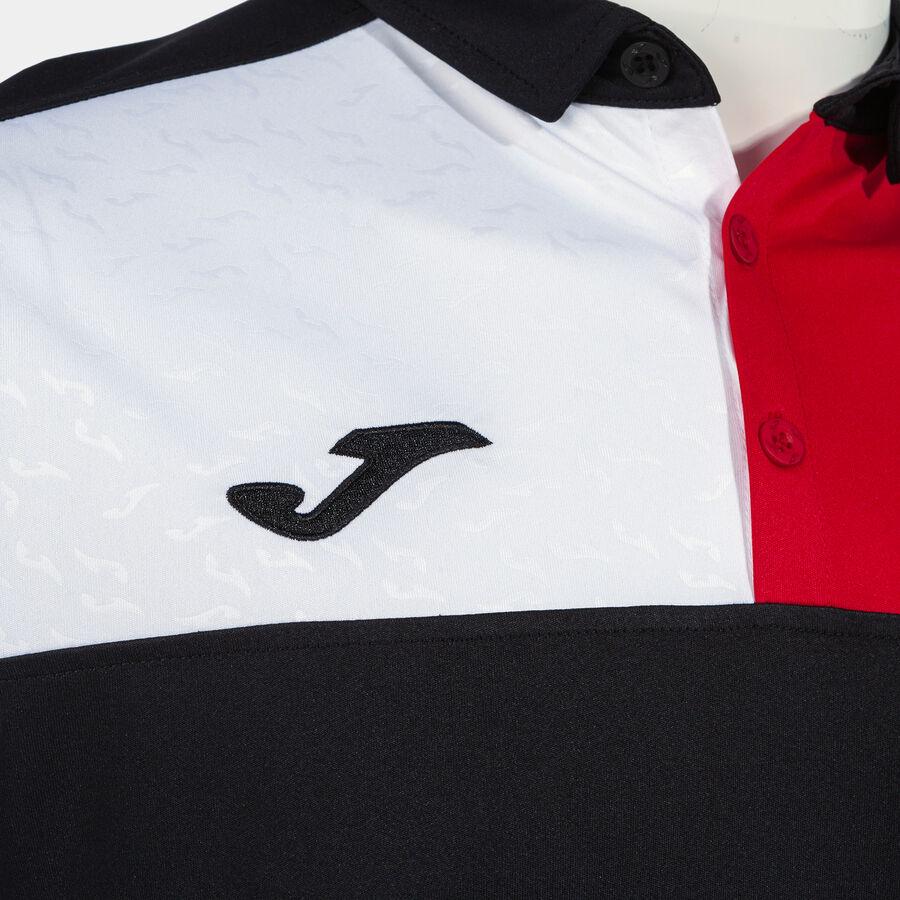 Polo Manches Courtes Crew V – Noir  Rouge