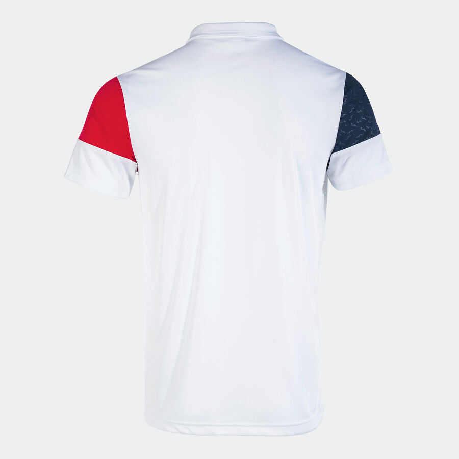 Polo Manches Courtes Crew V - Blanc Rouge