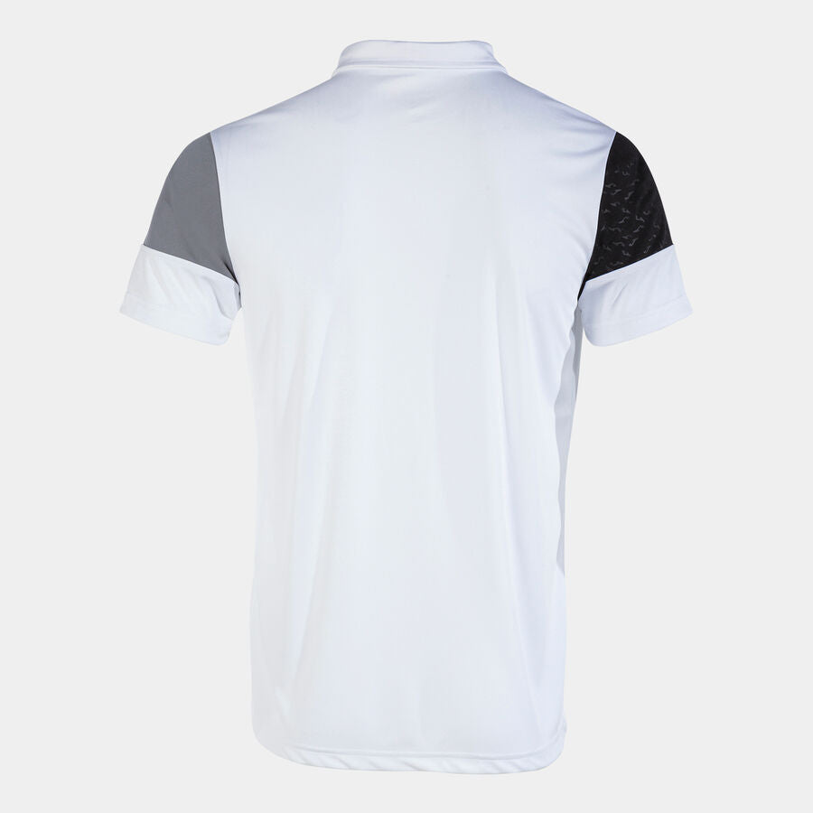 Polo Manches Courtes Crew V – Blanc  Gris
