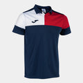 Polo Manches Courtes Crew V – Bleu Marine  Rouge