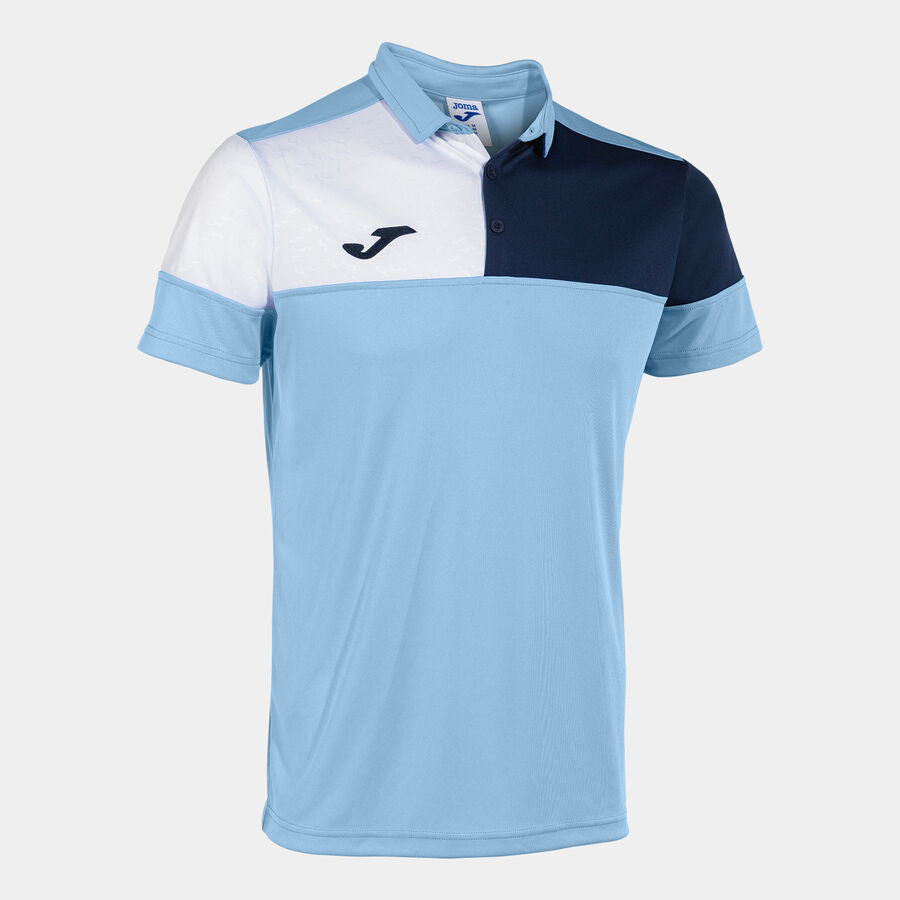 Polo Manches Courtes Crew V – Bleu Ciel Bleu Marine