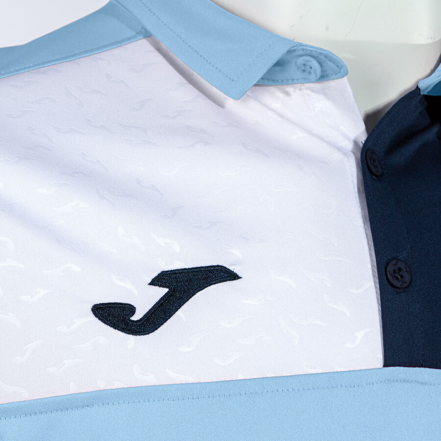 Polo Manches Courtes Crew V – Bleu Ciel Bleu Marine