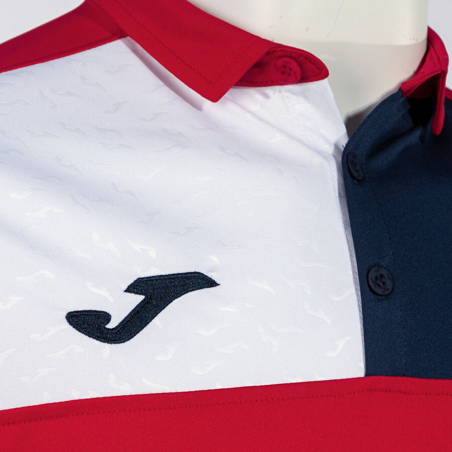 Polo Manches Courtes Crew V – Rouge Bleu  Marine